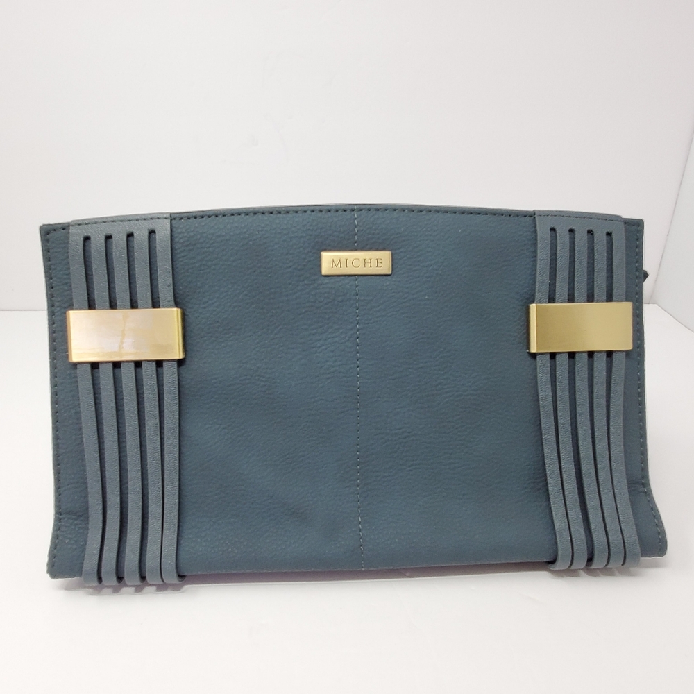 Miche Elsa Classic Shell in Blue with Gold metal details New Condition